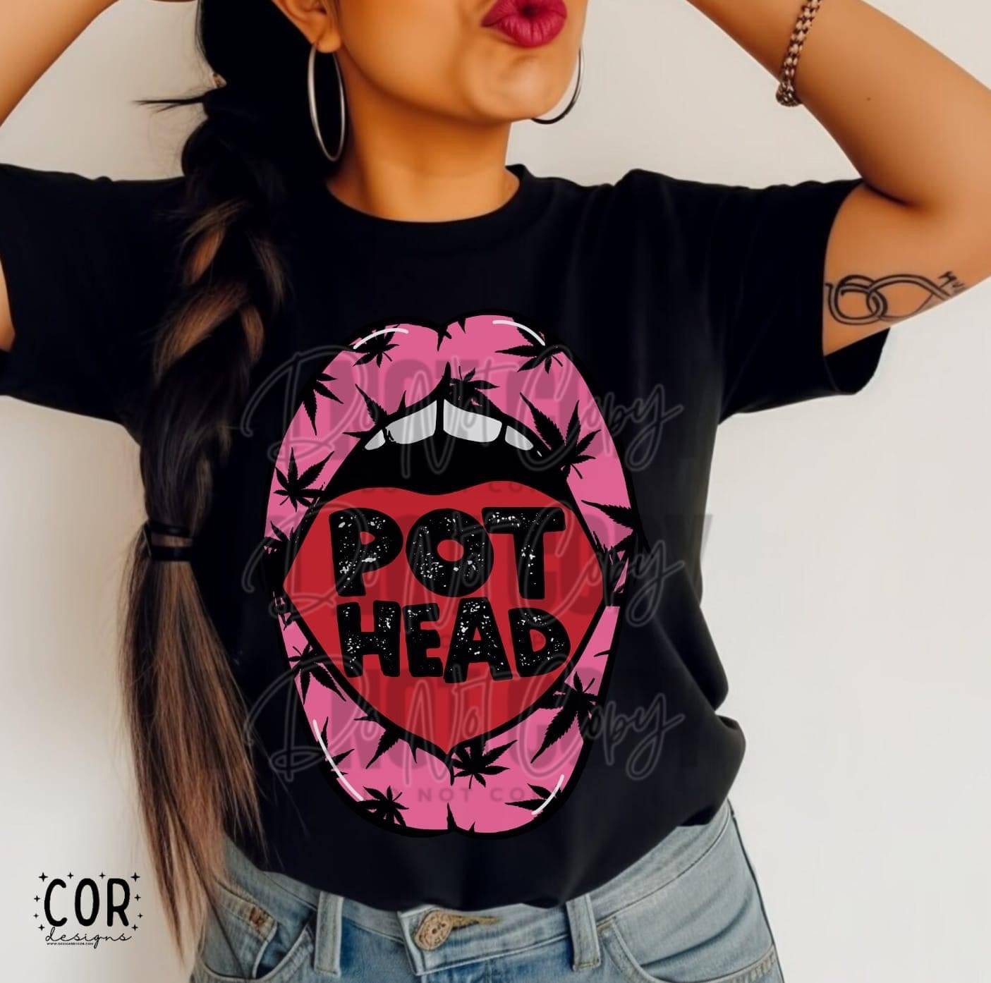 Pot Head Pink Lips Graphic Tee