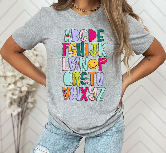 Teacher ABCs Doodle Graphic Tee