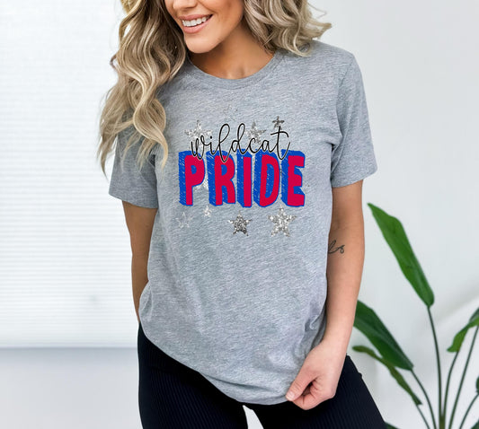 Wildcats Pride Silver Stars Graphic Tee