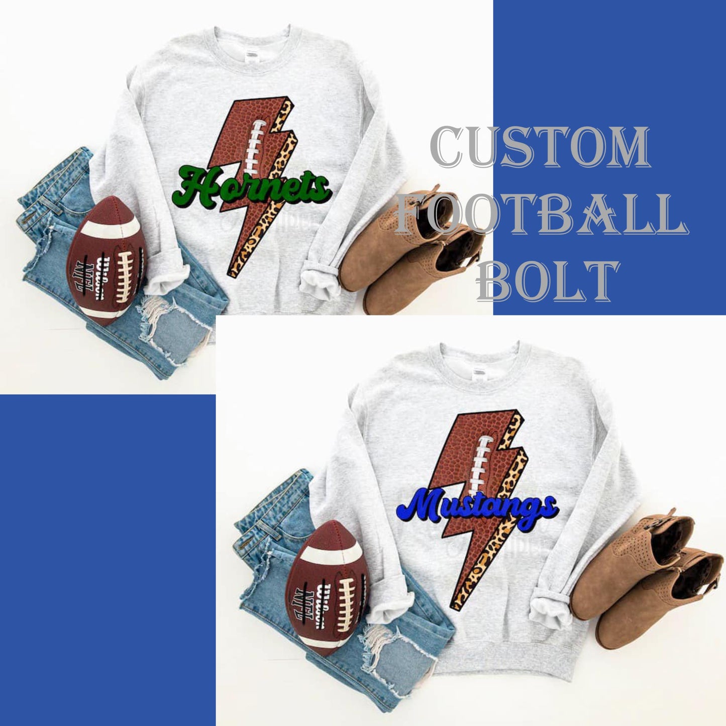 Custom Football Bolt Design Mockup- No Physical Item!