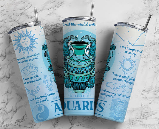 Aquarius Completed 20oz Skinny Tumbler