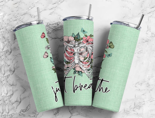 Just Breathe Completed 20oz Skinny Tumbler