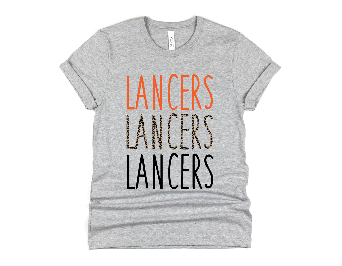 Lancers Stacked Skinny Mascot Graphic Tee