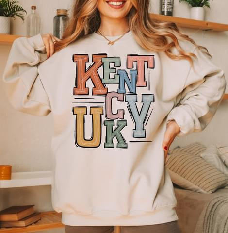 Kentucky Boho Varsity Doodle Graphic Tee