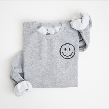 Happy Face Embroidered Sweatshirt