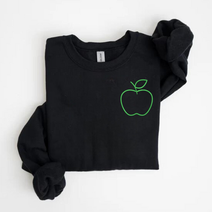 Teacher Apple Embroidered Sweatshirt