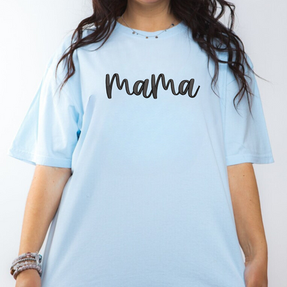 Mama 3D Puff Embroidered CC Short Sleeve/Sweatshirt