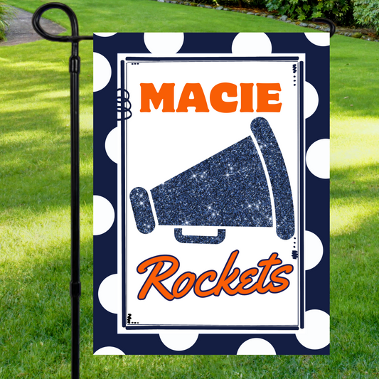 Cheer Rockets Garden Flag