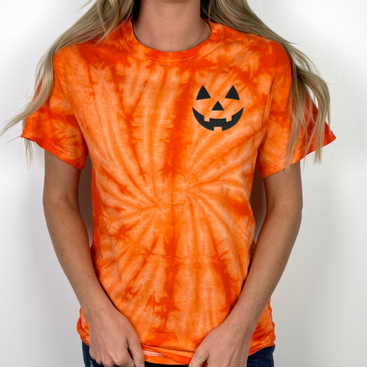 Pumpkin Face Tie Dye T-Shirt