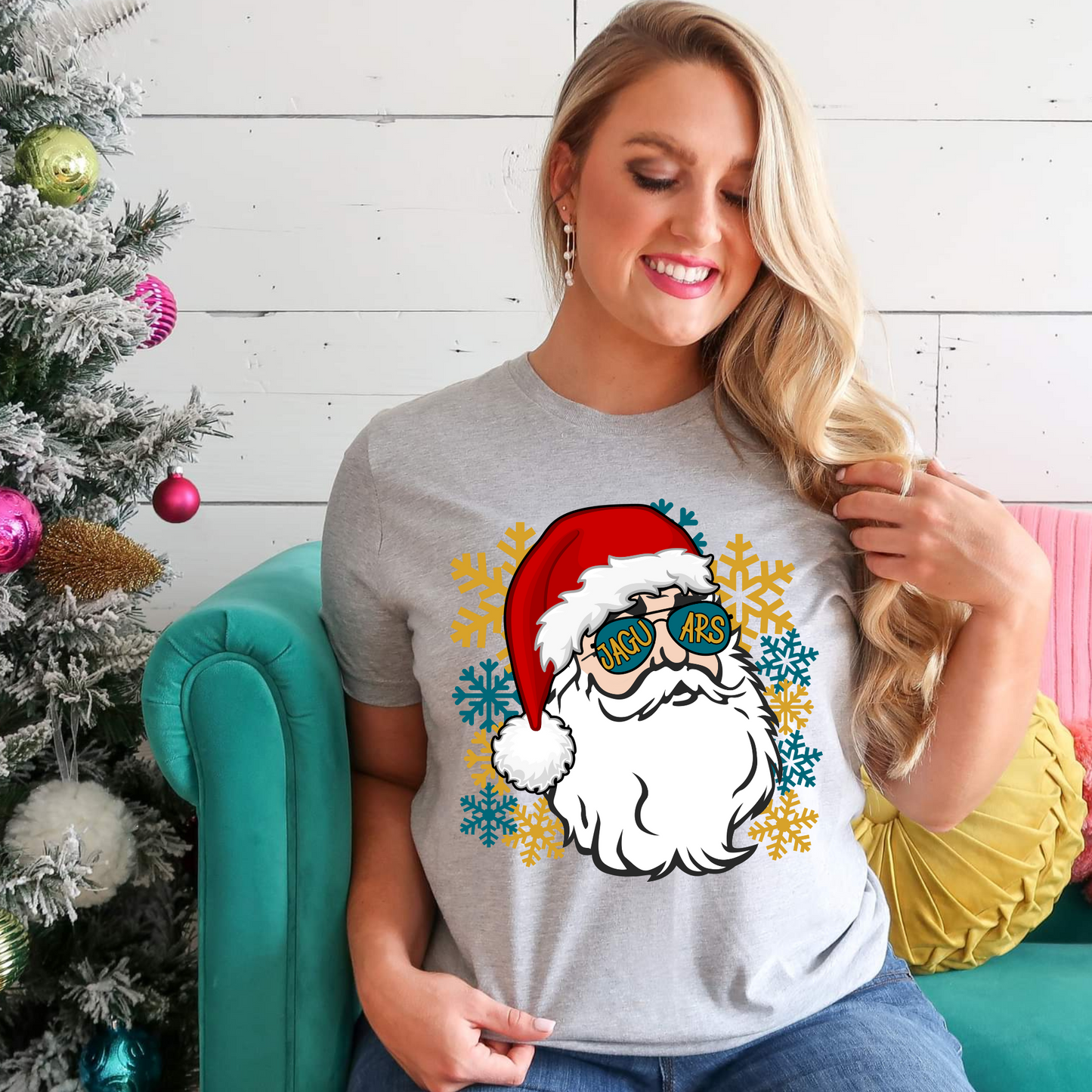 Jaguars Santa DTF Transfer