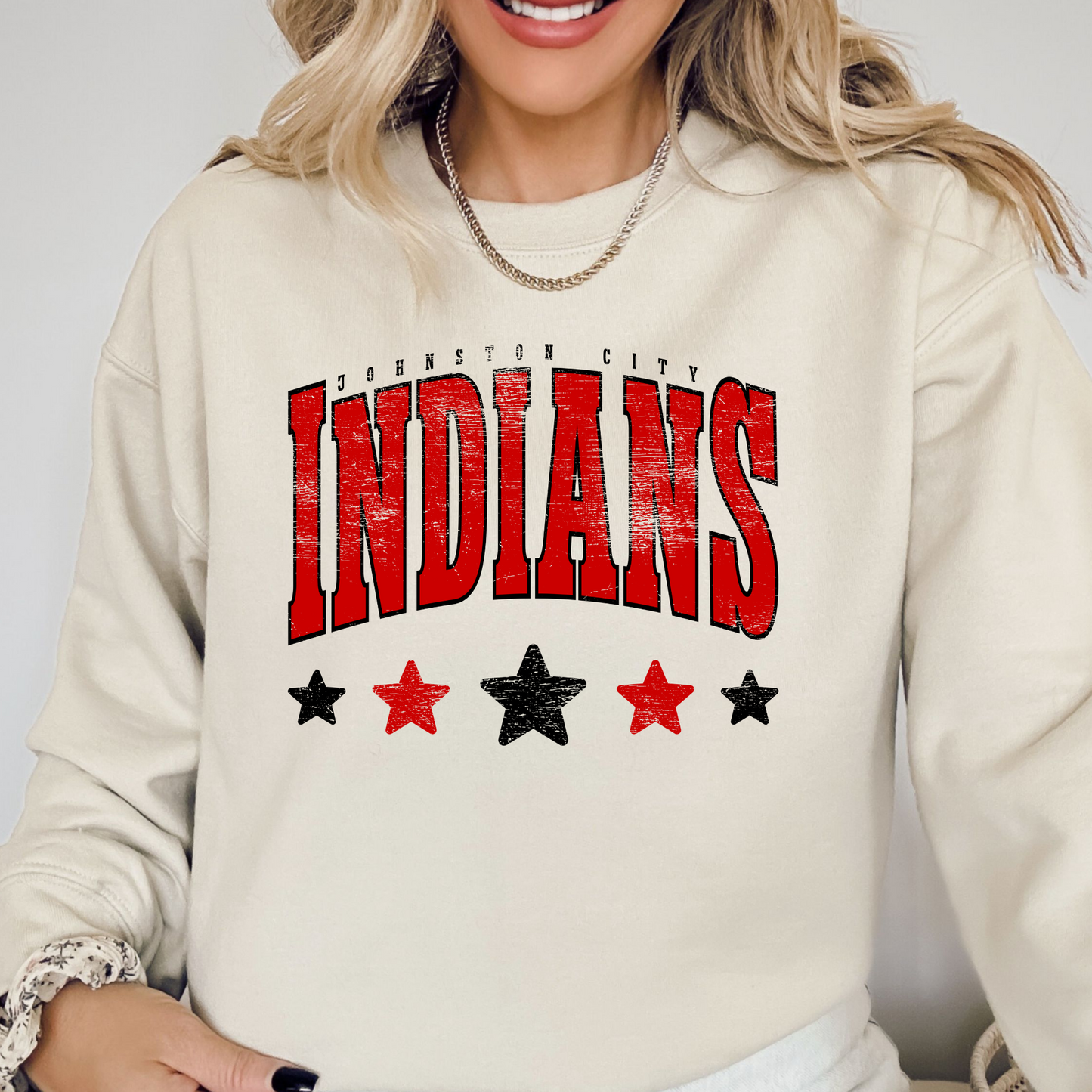 Johnston City Indians Distressed Stars DTF Transfer