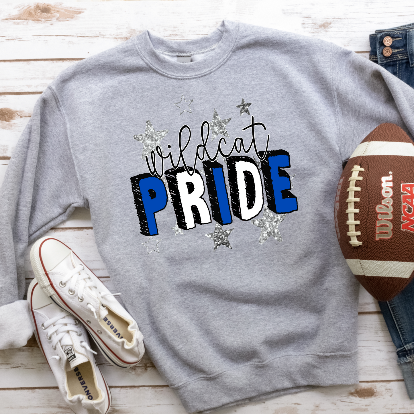 Wildcat Pride Silver Stars Graphic Tee