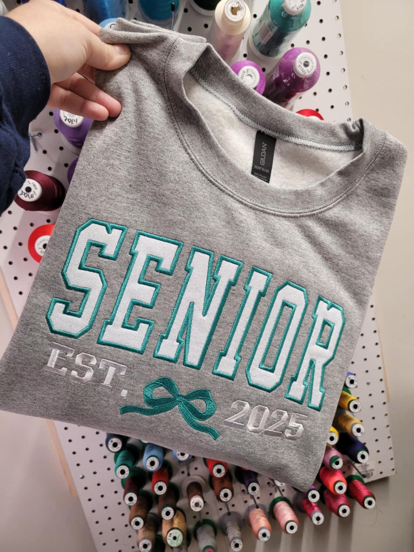 Senior Glitter Coquette Applique Embroidered Comfort Color Short Sleeve or Sweatshirt