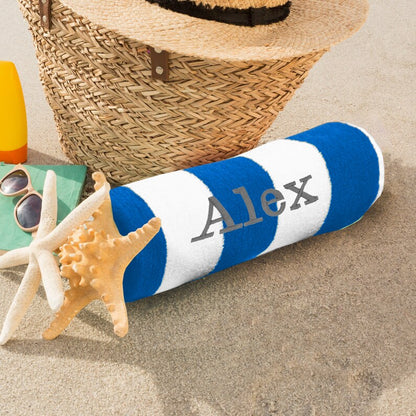 Custom Embroidered Oversized Striped Beach Towels