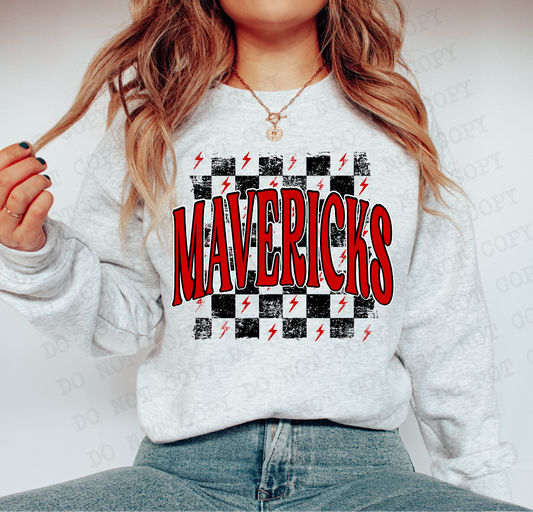 Mavericks Red Retro Graphic Tee