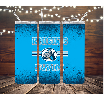 Knights Swim Completed 20oz Skinny Tumbler