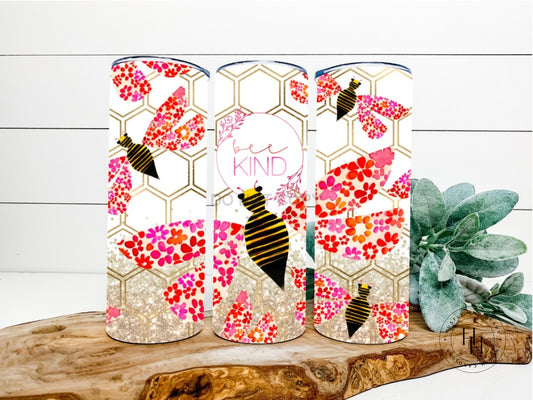 Bee Kind Completed 20Oz Skinny Tumbler Sublimation