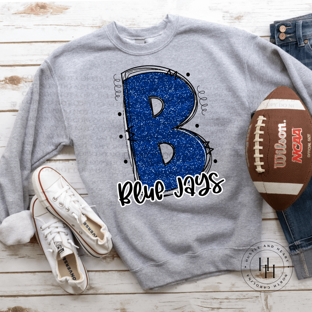 Blue Jays Glitter Varsity Doodle Unisex Tee