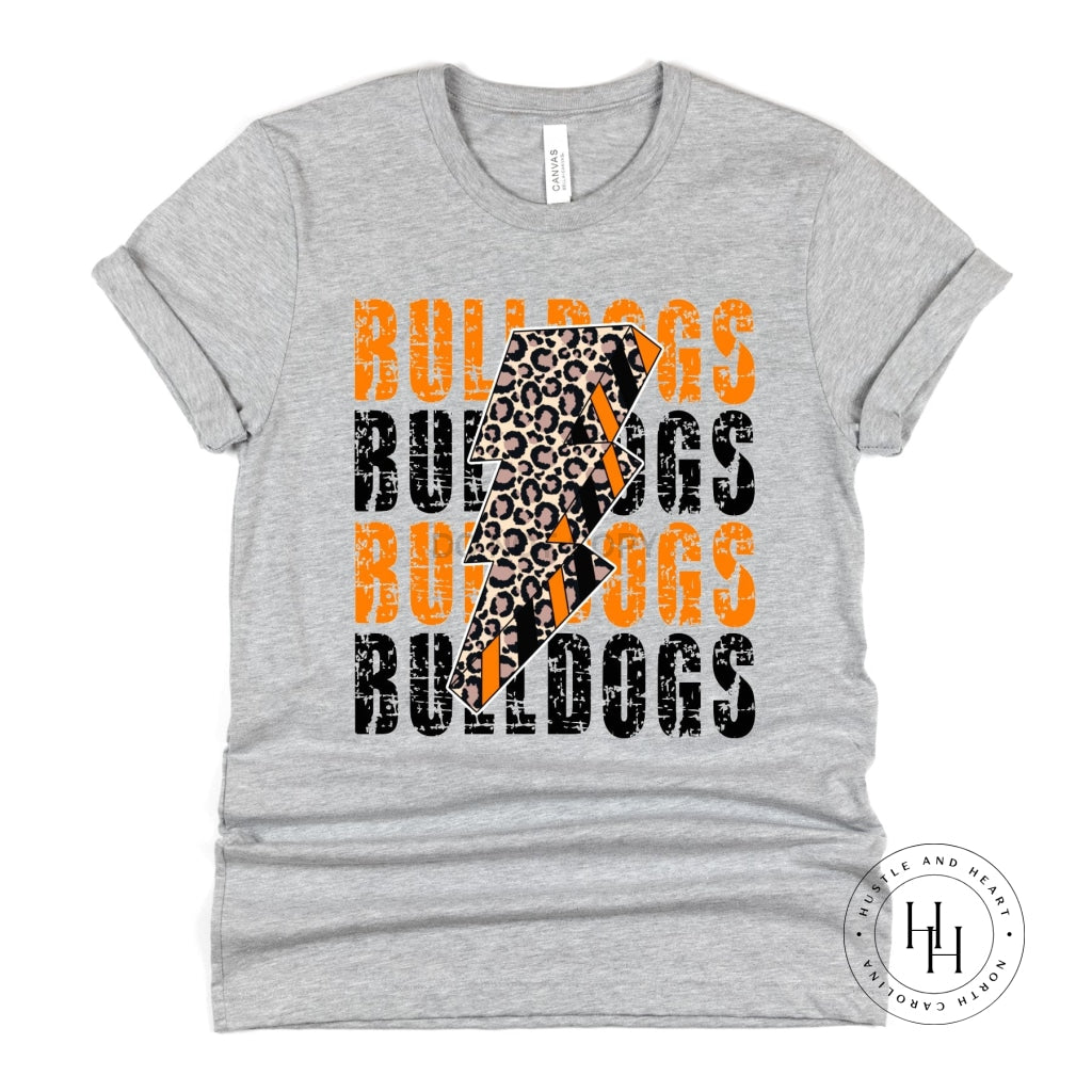 Bulldogs Orange Lightning Bolt Graphic Tee