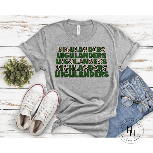 Highlanders Green Repeating Graphic Tee Dtg