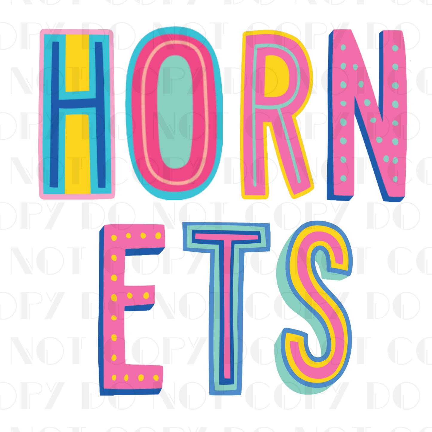 Hornets Colorful Block PNG Digital File