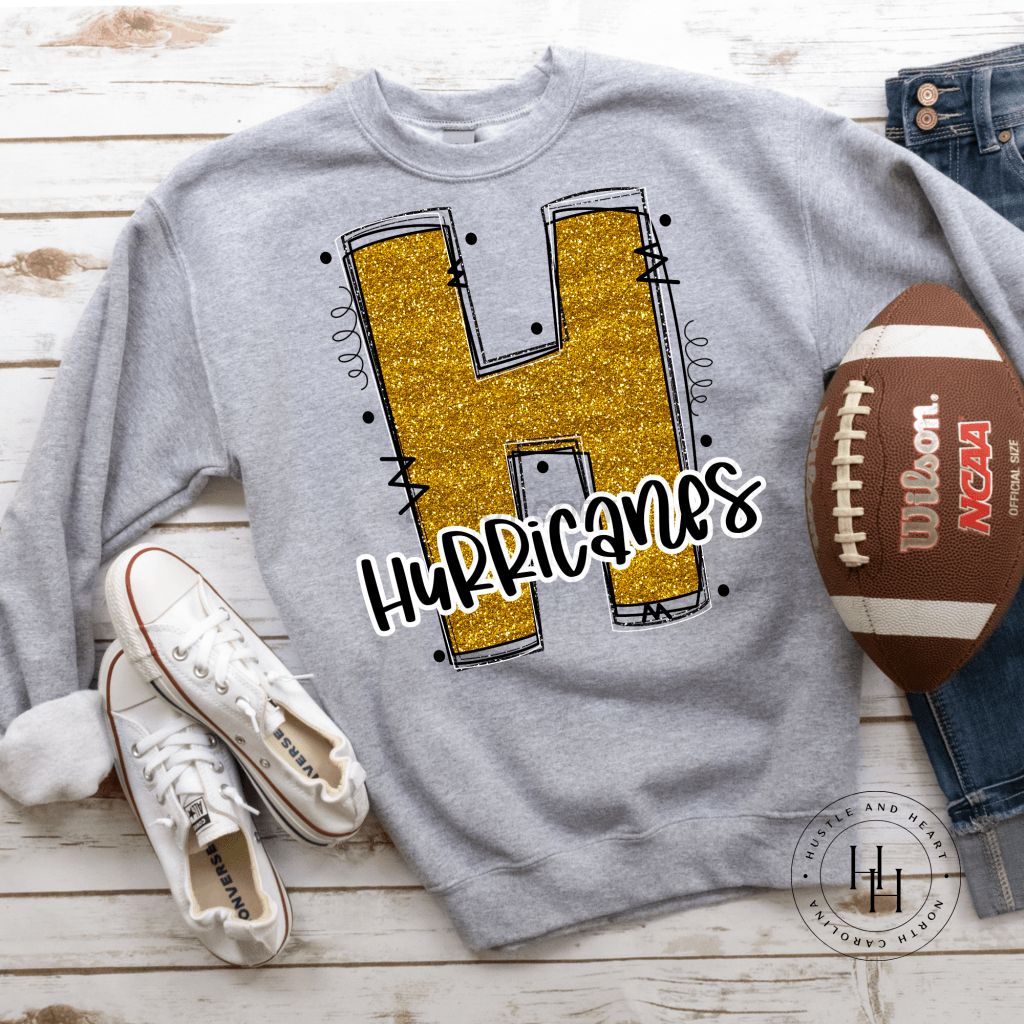 Hurricanes Glitter Varsity Doodle Graphic Tee Unisex Tee