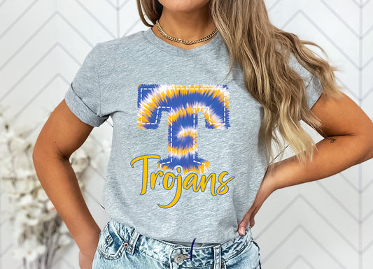 Trojans Faux Embroidery Graphic Tee