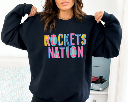 Rockets Nation Colorful Graphic Tee