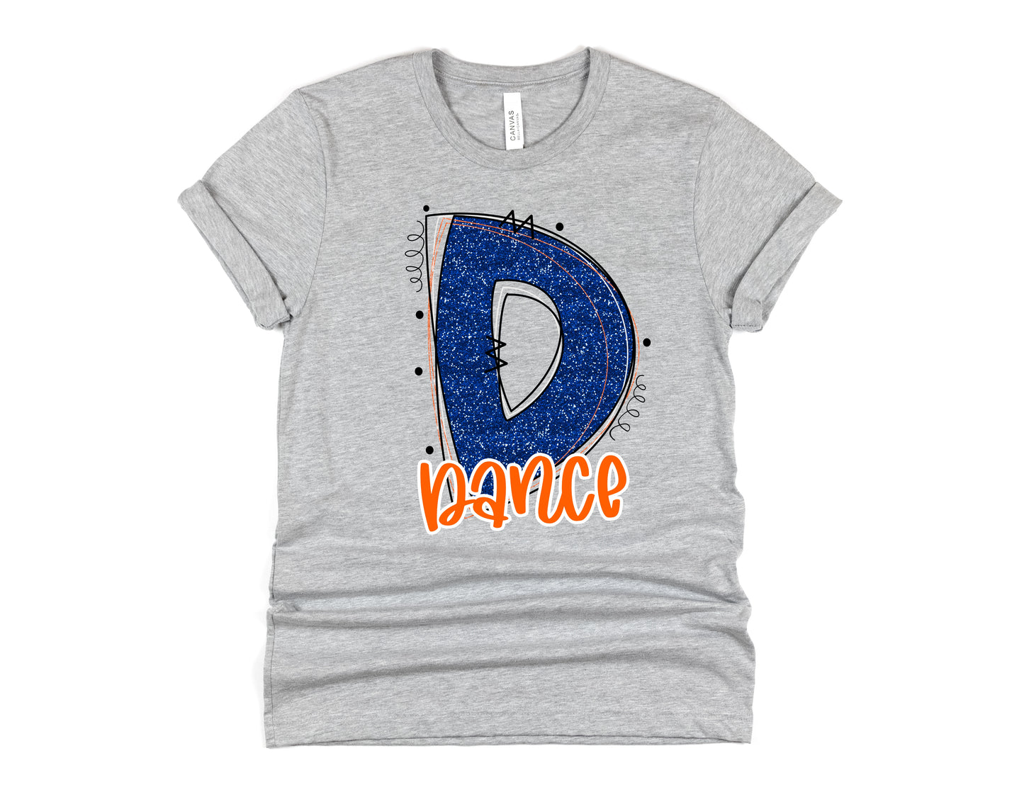 Dance Glitter Varsity Doodle Graphic Tee Graphic Tee