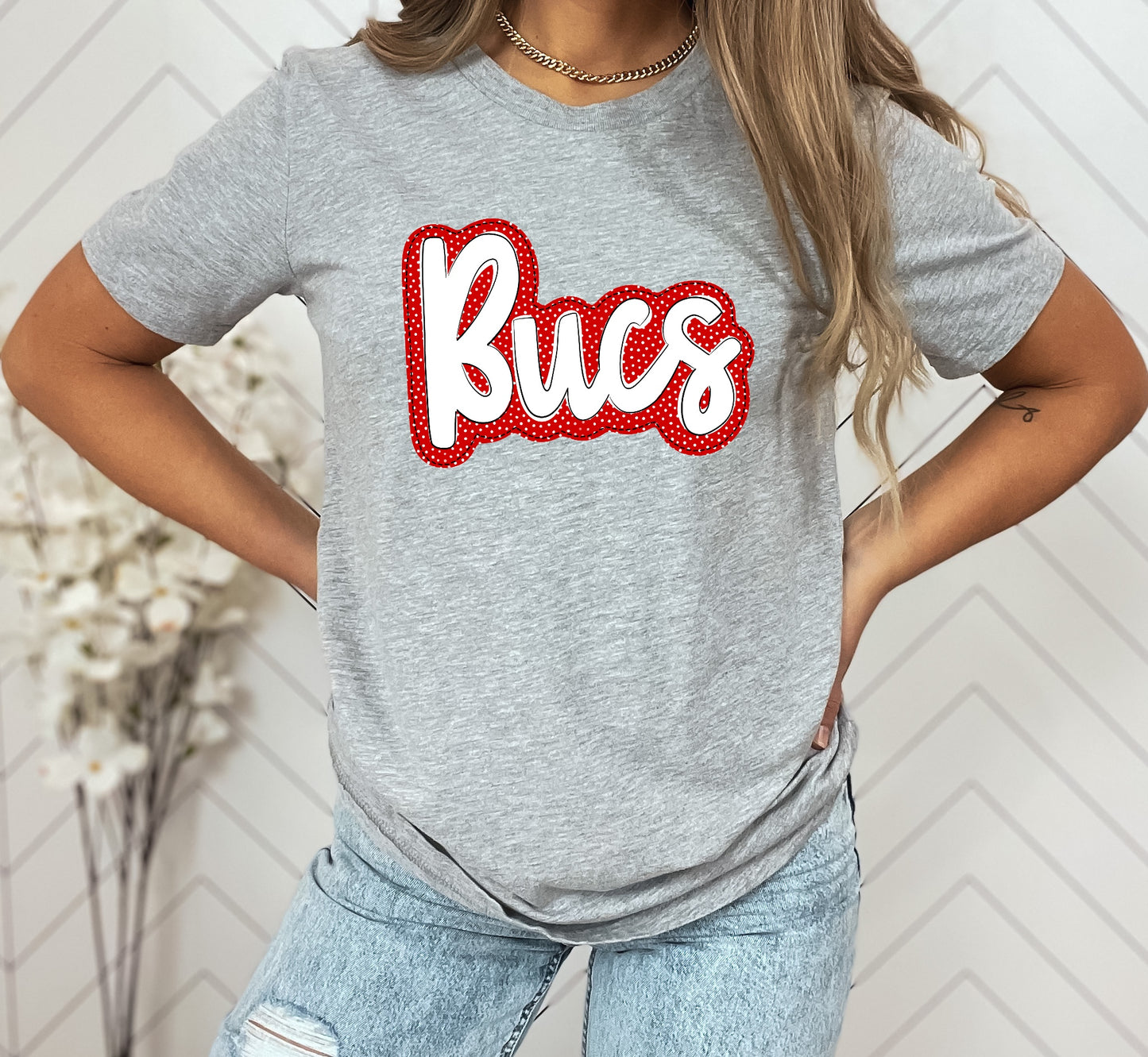 Bucs Faux Applique Graphic Tee