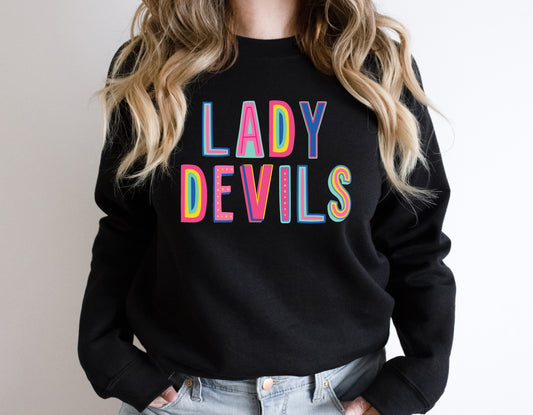 Lady Devils  Colorful Graphic Tee