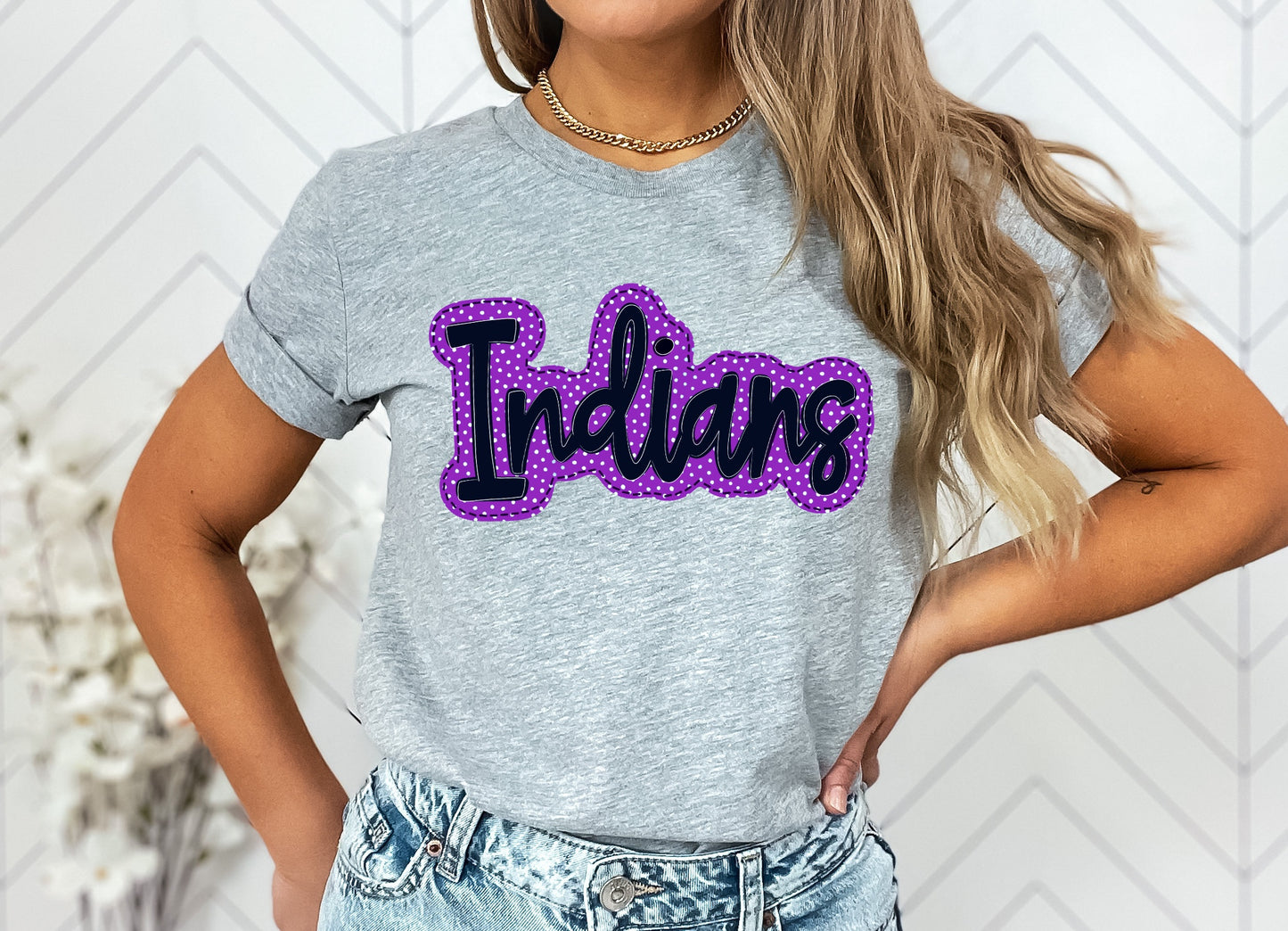 Indians Faux Applique