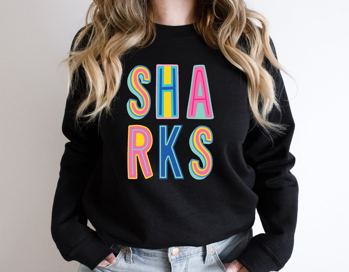 Sharks Colorful Graphic Tee