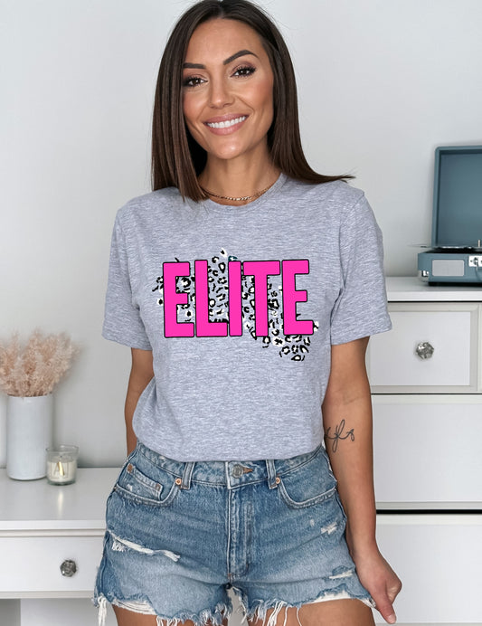 Elite Bright Neon White Leopard Mascot Tee