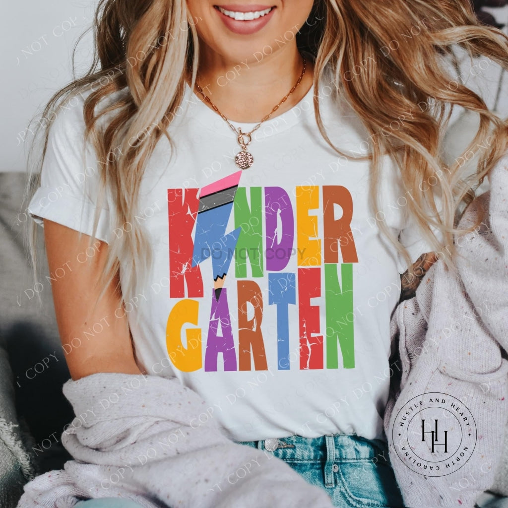 Kindergarten Grade Bolt Graphic Tee Shirt