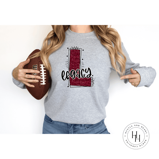 Legacy Maroon Glitter Varsity Doodle Graphic Tee Unisex Tee