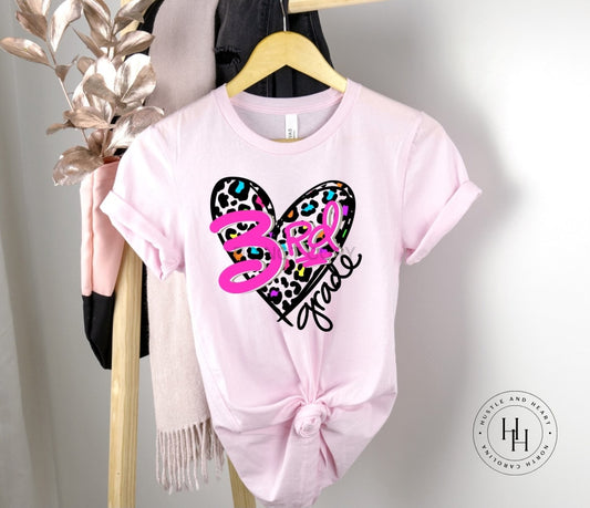 Leopard Heart- 3Rd Grade Shirt