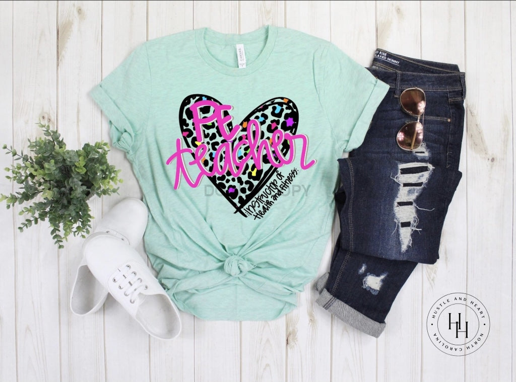 Leopard Heart- Pe Teacher Shirt