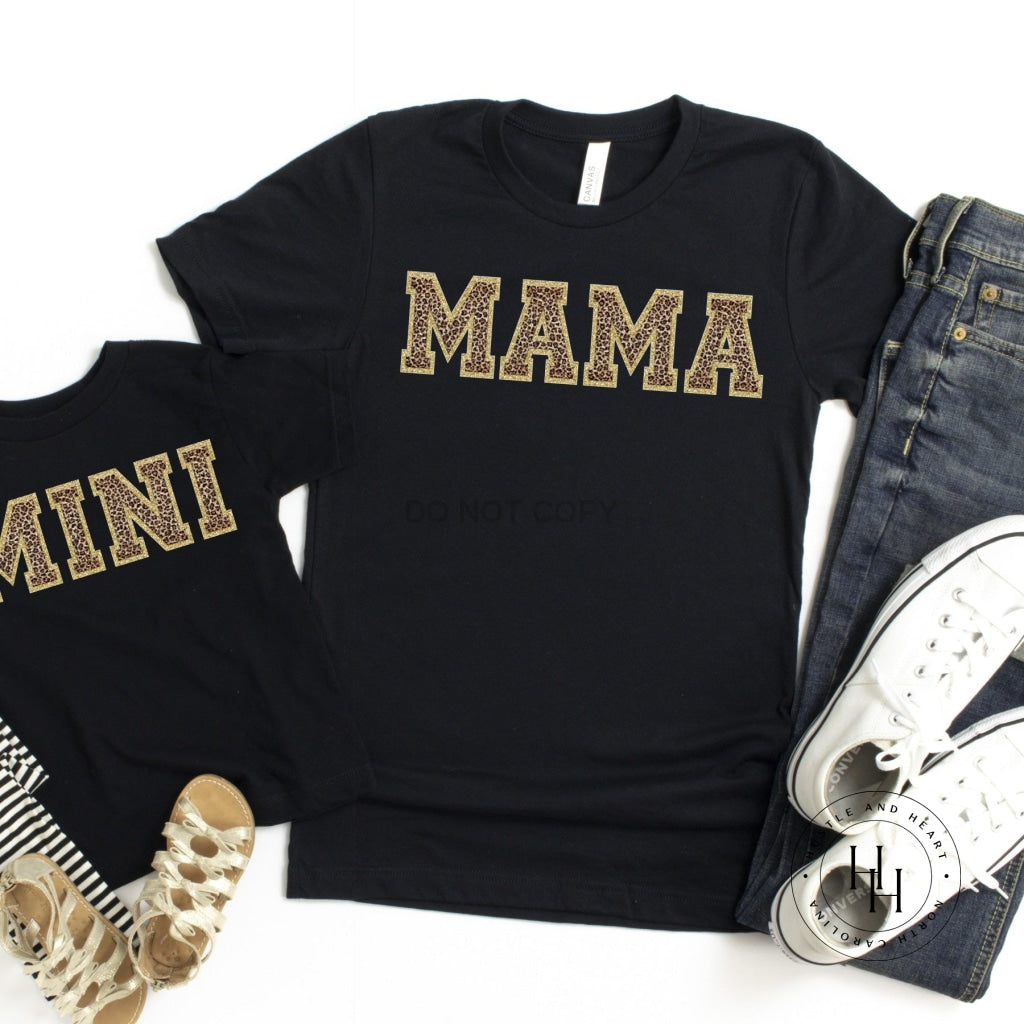 Mama Leopard Faux Chenille Letters Graphic Tee