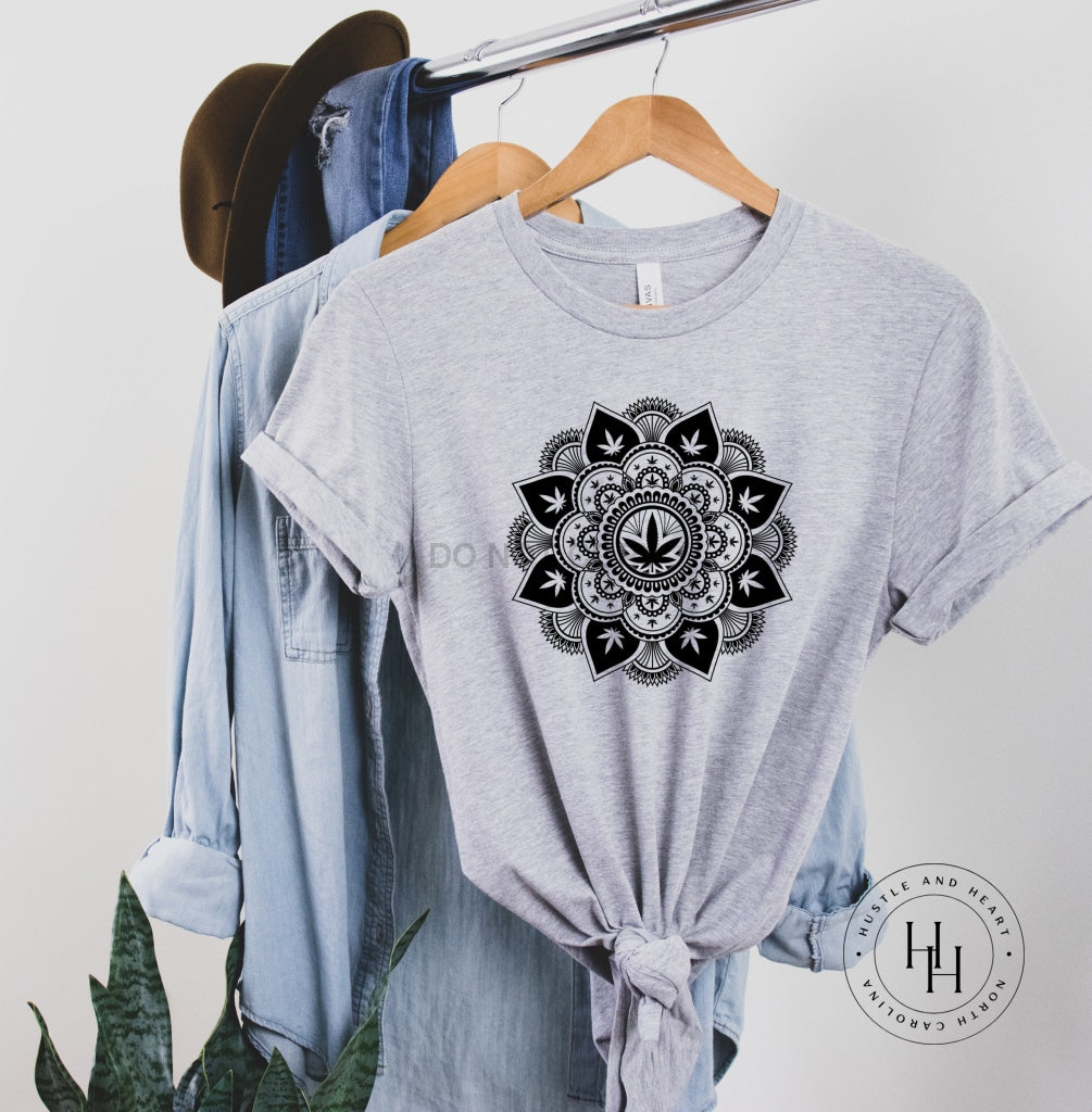 Marijuana Leaf Mandala Graphic Tee Unisex / Youth Large Dtg