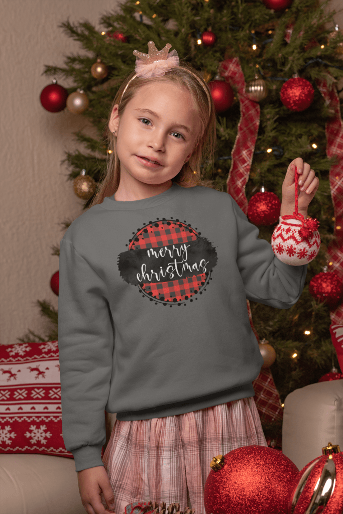 Merry Christmas Buffalo Plaid Circle Unisex Tee