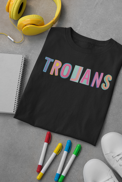 Trojans  Colorful Graphic Tee