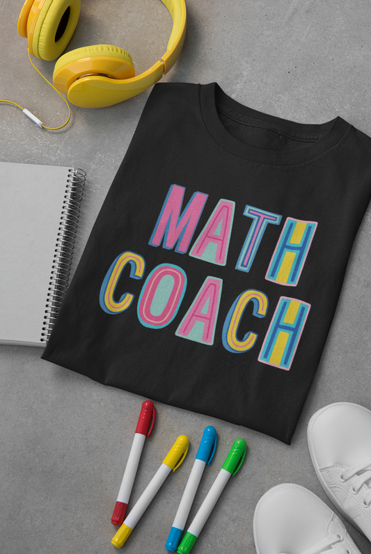 Math Coach Colorful Graphic Tee