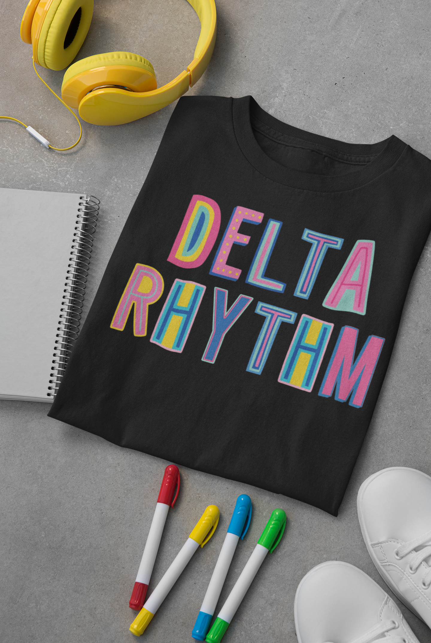 Delta Rhythm Colorful Graphic Tee