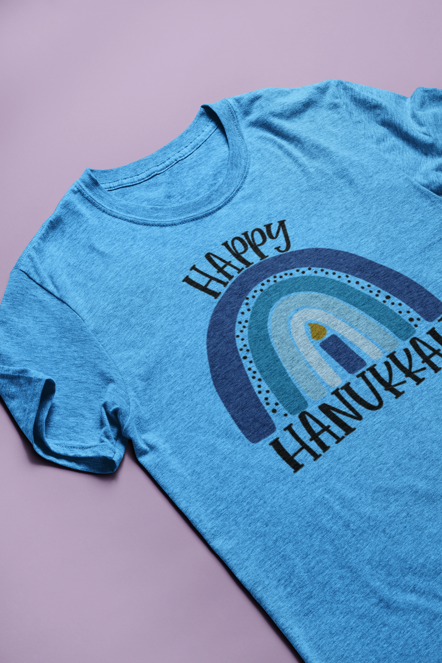 Happy Hanukkah Rainbow Holiday Graphic Tee