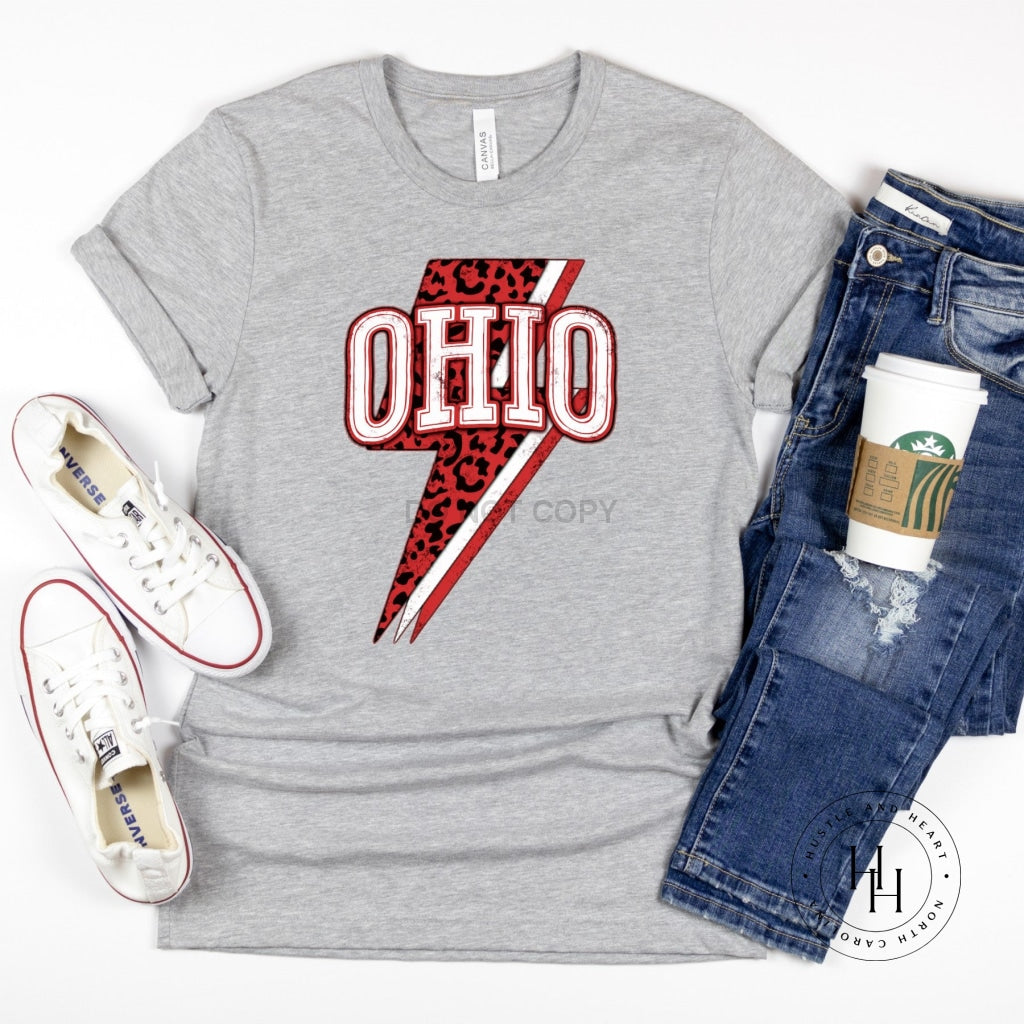 Ohio Leopard Lightning Bolt Graphic Tee