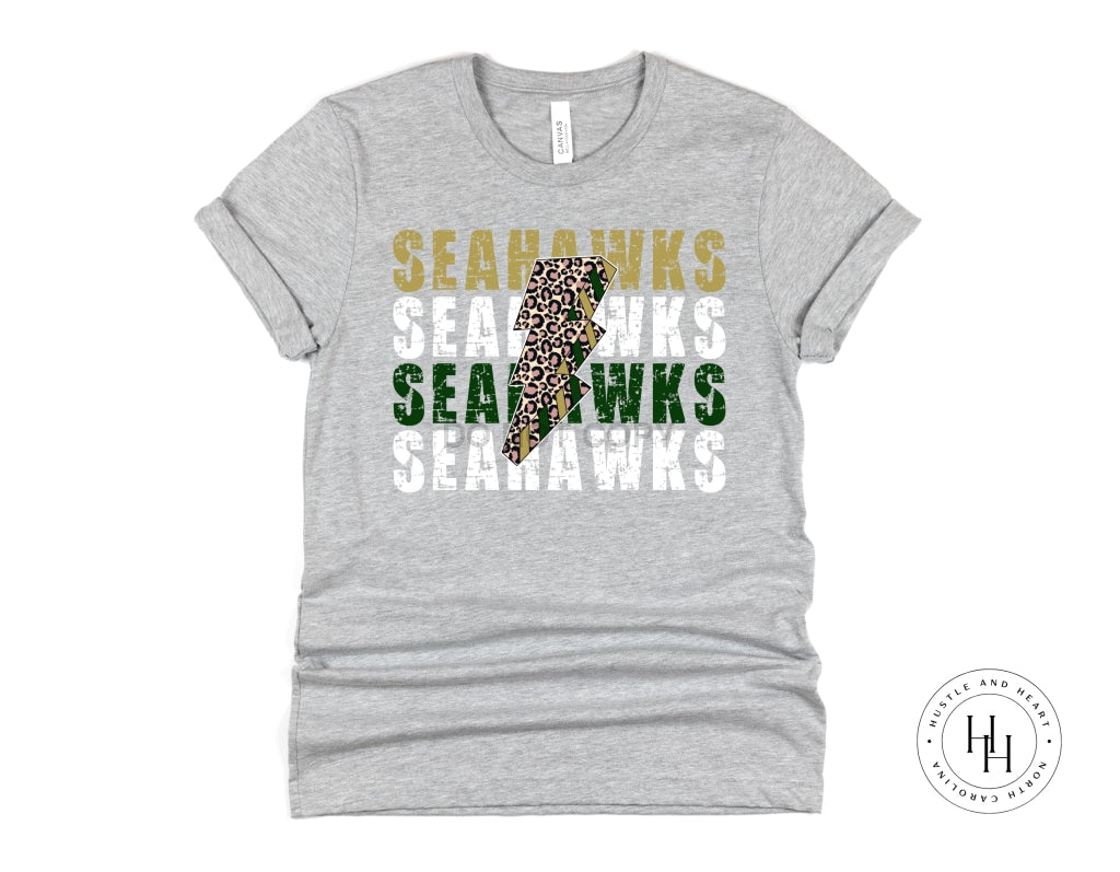 Seahawks Green Lightning Bolt Graphic Tee