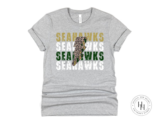 Seahawks Green Lightning Bolt Graphic Tee