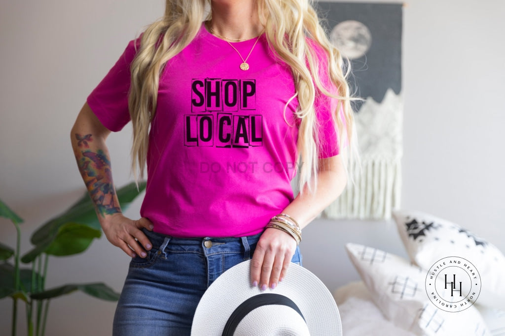 Shop Local Graphic Tee Youth Small / Fuschia Shirt