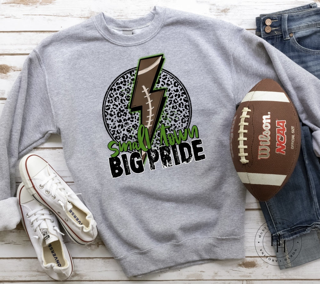 Small Town Big Pride Green Graphic Tee Shirt